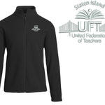 Black jacket with a logo on a white background